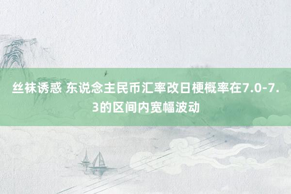 丝袜诱惑 东说念主民币汇率改日梗概率在7.0-7.3的区间内宽幅波动