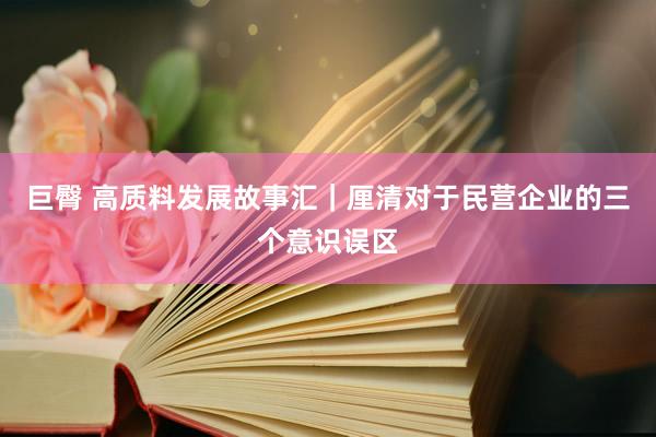 巨臀 高质料发展故事汇｜厘清对于民营企业的三个意识误区