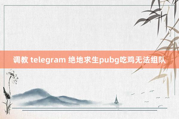 调教 telegram 绝地求生pubg吃鸡无法组队