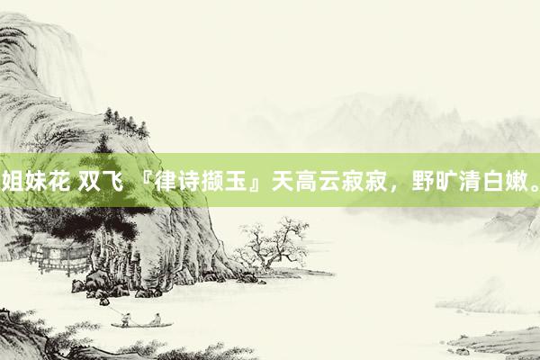 姐妹花 双飞 『律诗撷玉』天高云寂寂，野旷清白嫩。