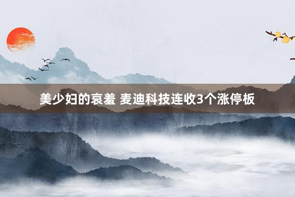 美少妇的哀羞 麦迪科技连收3个涨停板