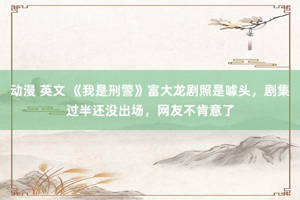 动漫 英文 《我是刑警》富大龙剧照是噱头，剧集过半还没出场，网友不肯意了
