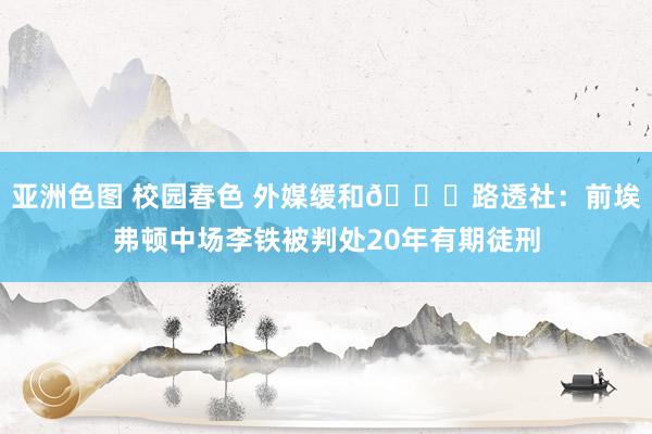 亚洲色图 校园春色 外媒缓和👀路透社：前埃弗顿中场李铁被判处20年有期徒刑