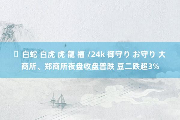 ✨白蛇 白虎 虎 龍 福 /24k 御守り お守り 大商所、郑商所夜盘收盘普跌 豆二跌超3%