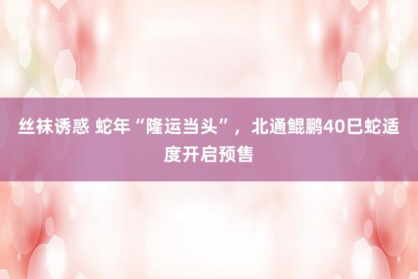 丝袜诱惑 蛇年“隆运当头”，北通鲲鹏40巳蛇适度开启预售