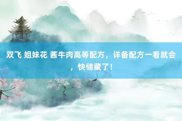 双飞 姐妹花 酱牛肉高等配方，详备配方一看就会，快储藏了！