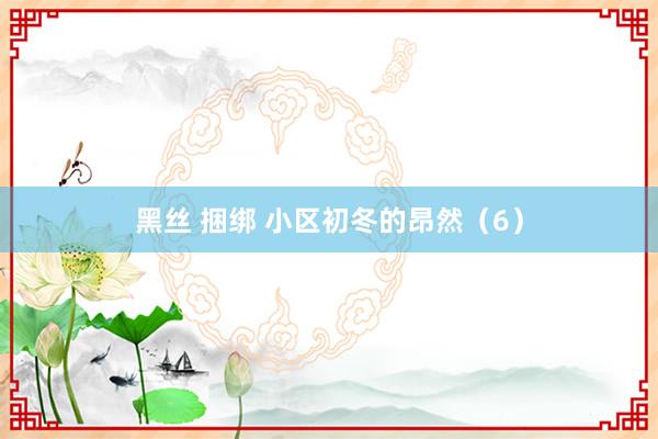 黑丝 捆绑 小区初冬的昂然（6）