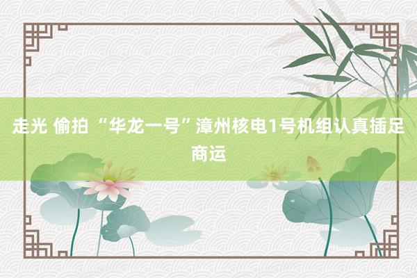走光 偷拍 “华龙一号”漳州核电1号机组认真插足商运