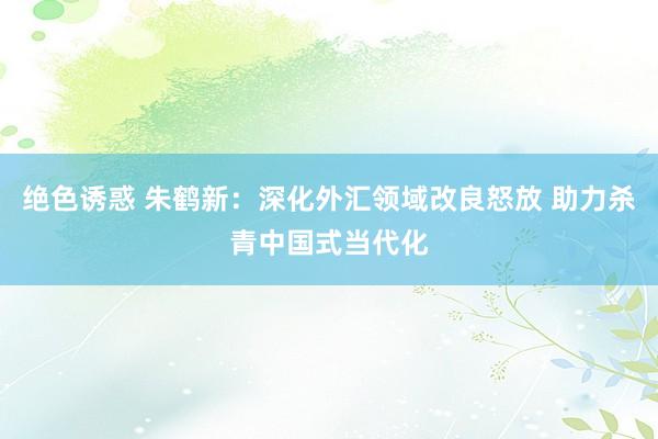 绝色诱惑 朱鹤新：深化外汇领域改良怒放 助力杀青中国式当代化