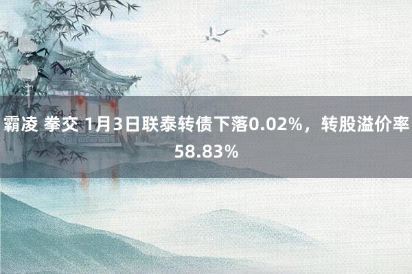 霸凌 拳交 1月3日联泰转债下落0.02%,转股溢价率58.83%