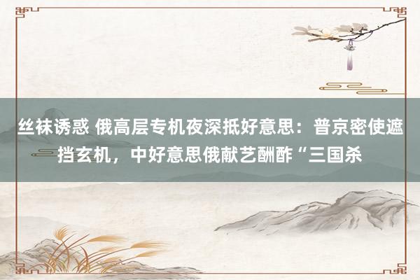 丝袜诱惑 俄高层专机夜深抵好意思：普京密使遮挡玄机，中好意思俄献艺酬酢“三国杀