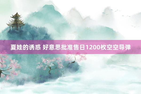 夏娃的诱惑 好意思批准售日1200枚空空导弹