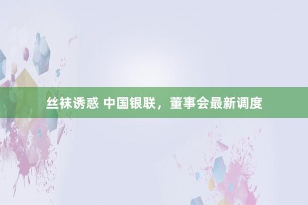 丝袜诱惑 中国银联，董事会最新调度