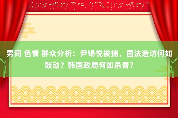 男同 色情 群众分析：尹锡悦被捕，国法造访何如鼓动？韩国政局何如杀青？