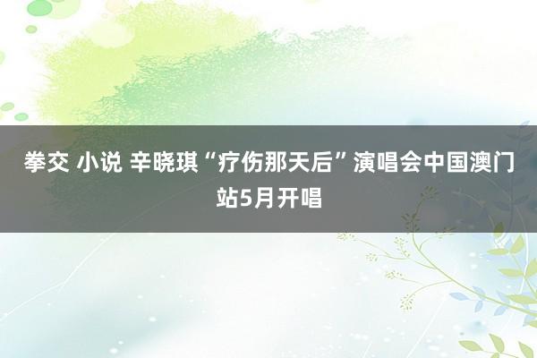 拳交 小说 辛晓琪“疗伤那天后”演唱会中国澳门站5月开唱