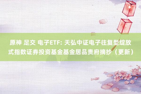 原神 足交 电子ETF: 天弘中证电子往复型绽放式指数证券投资基金基金居品贵府摘抄(更新)