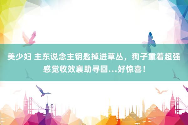 美少妇 主东说念主钥匙掉进草丛，狗子靠着超强感觉收效襄助寻回…好惊喜！