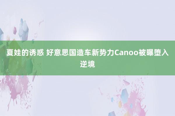 夏娃的诱惑 好意思国造车新势力Canoo被曝堕入逆境
