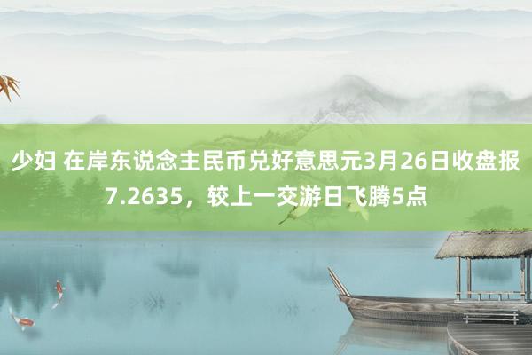 少妇 在岸东说念主民币兑好意思元3月26日收盘报7.2635，较上一交游日飞腾5点