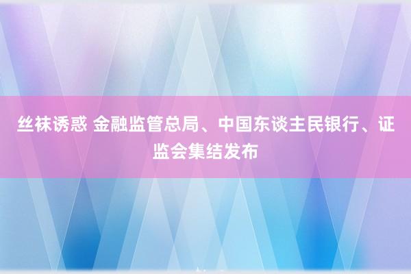 丝袜诱惑 金融监管总局、中国东谈主民银行、证监会集结发布
