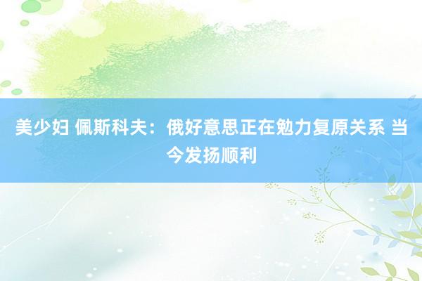 美少妇 佩斯科夫：俄好意思正在勉力复原关系 当今发扬顺利